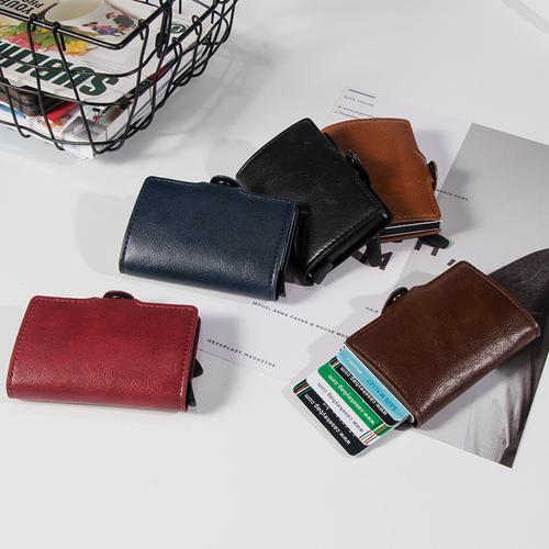 厂家直销rfid防盗刷信用卡包实用大容量拉链pu皮革卡套新款